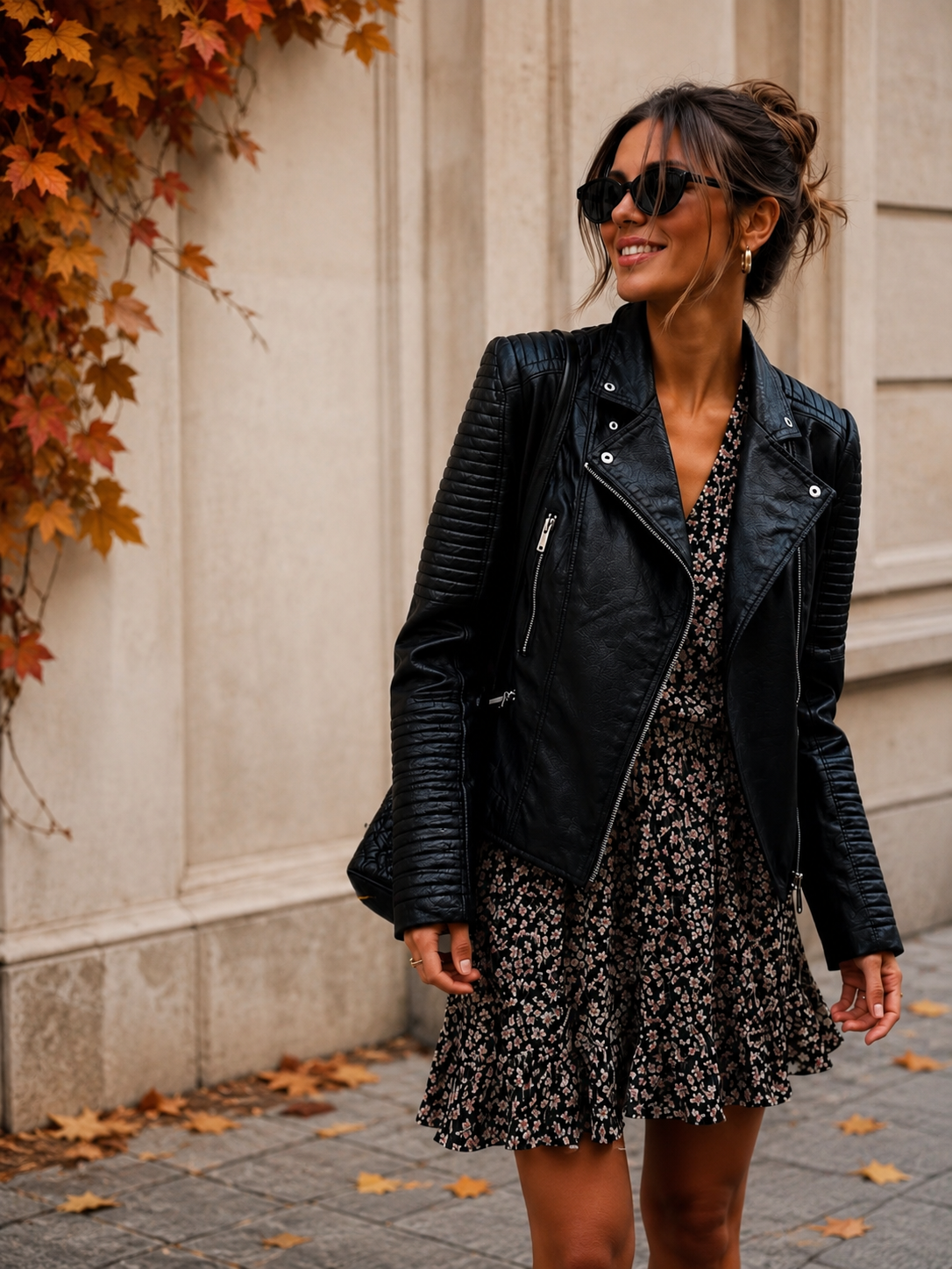 Chaqueta Cuero Negra
