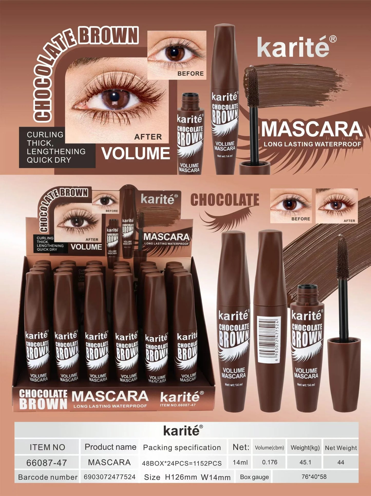 Rimel Marrón chocolate Karite